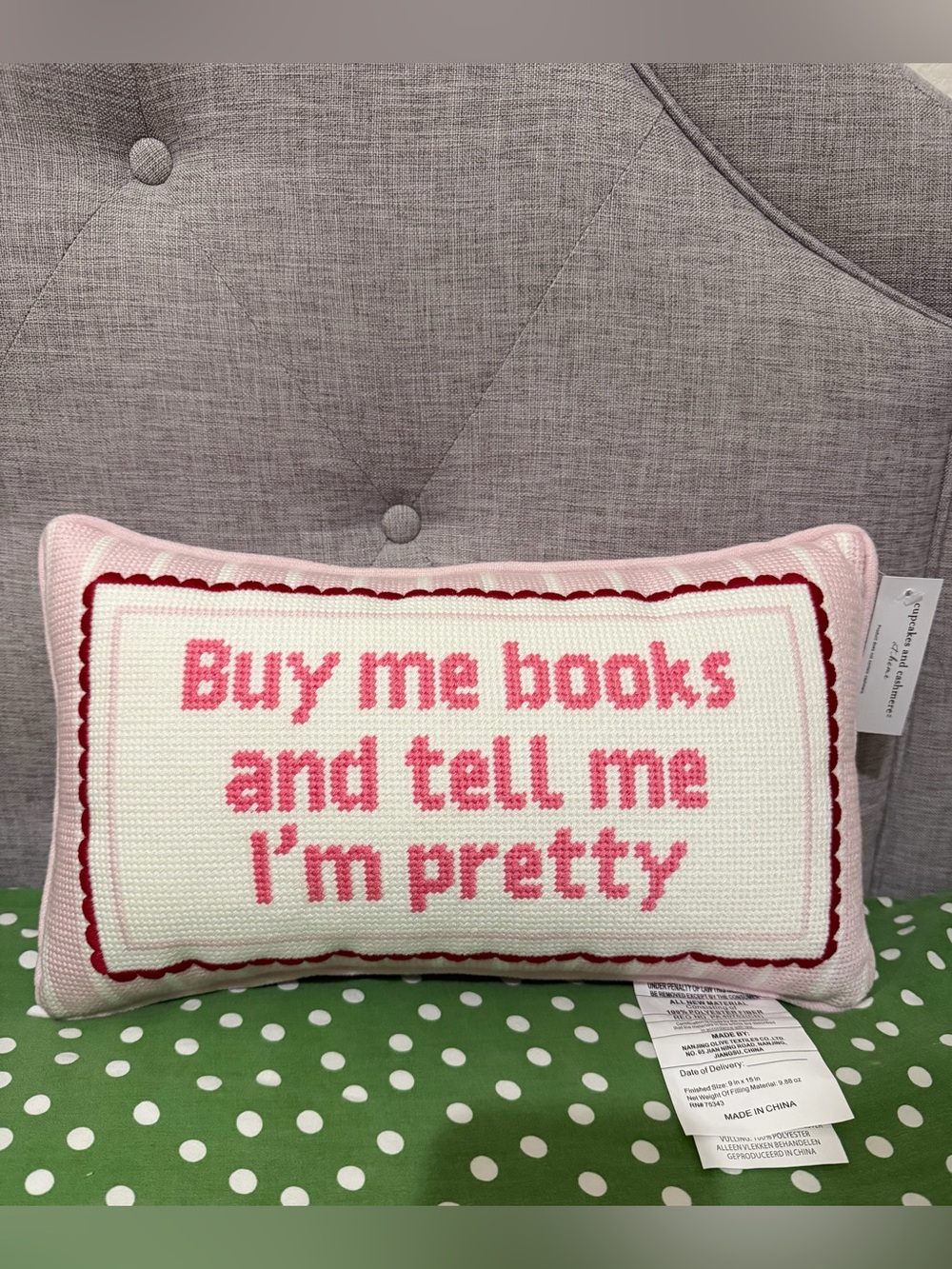 TikTok viral Cupcakes & cashmere buy me books and tell me i’m pretty Pillow